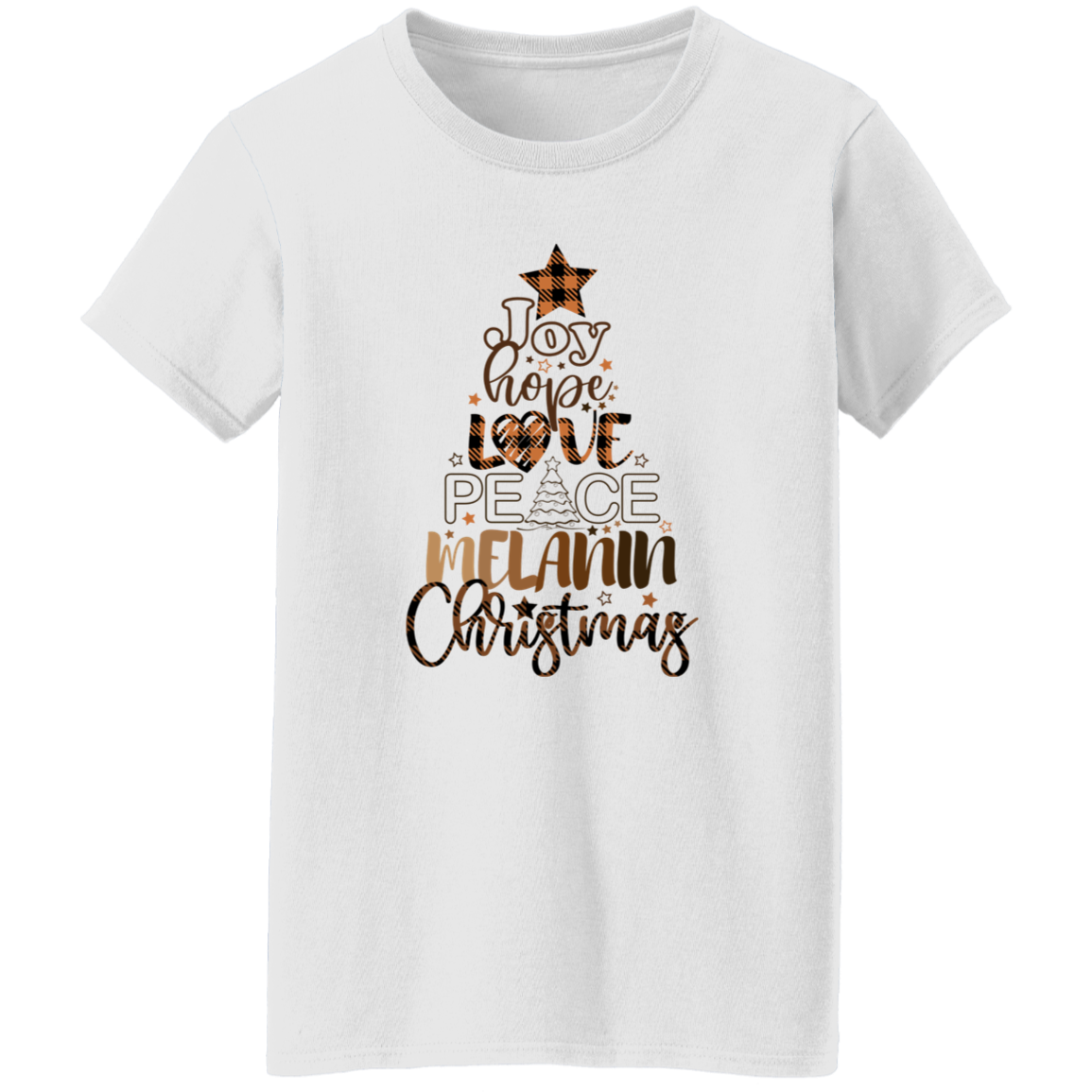 Love, Joy & Melanin Christmas T-Shirt